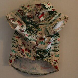 "Merry Fishmas" Dog Shirt - Size Medium
